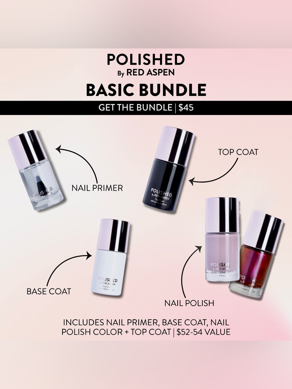 🚨New Release Polished by Red Aspen Light Pink Nail Polish Bundle
